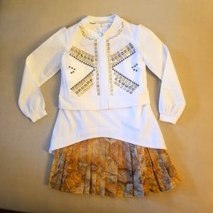 Alviero Martini Kids dress with jacket in gold.